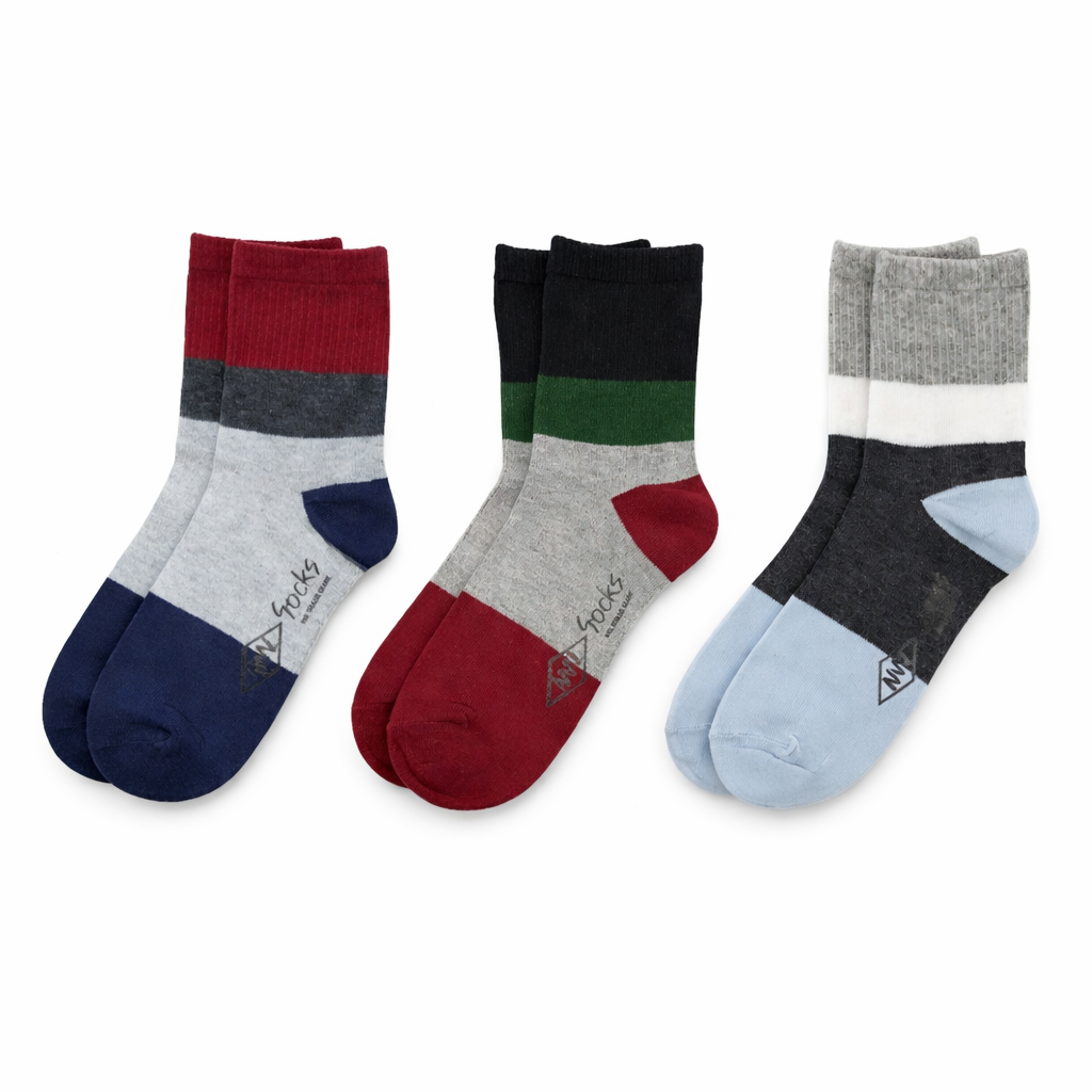 Pack 3 Calcetines Hombre NW Crew  Diseño Exclusivo Cómodos y Resistentes