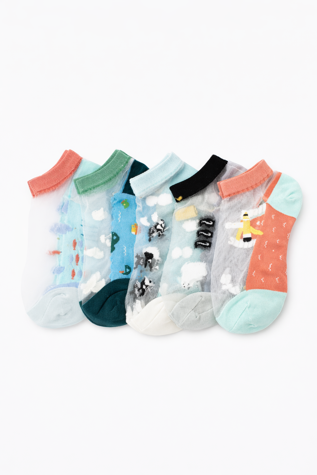 Pack 5 Calcetines Tobillos y Transparentes Mujer Diseño NW Confort Diario