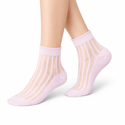 Pack 5 Calcetines Crew Mujer Transparentes Diseño NW Confort Diario