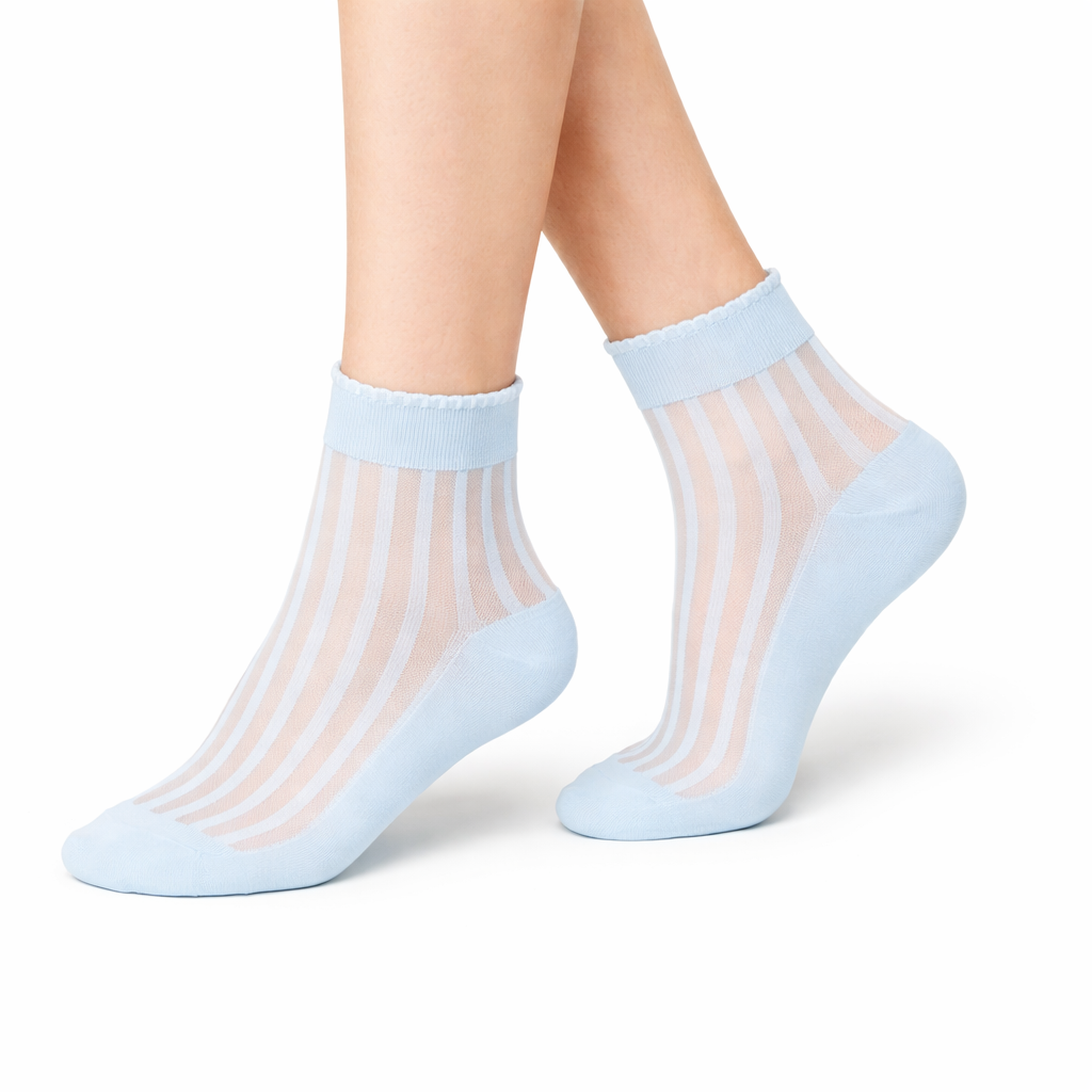 Pack 5 Calcetines Crew Mujer Transparentes Diseño NW Confort Diario