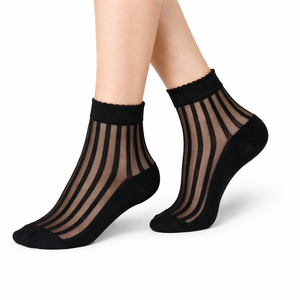 Pack 5 Calcetines Crew Mujer Transparentes Diseño NW Confort Diario