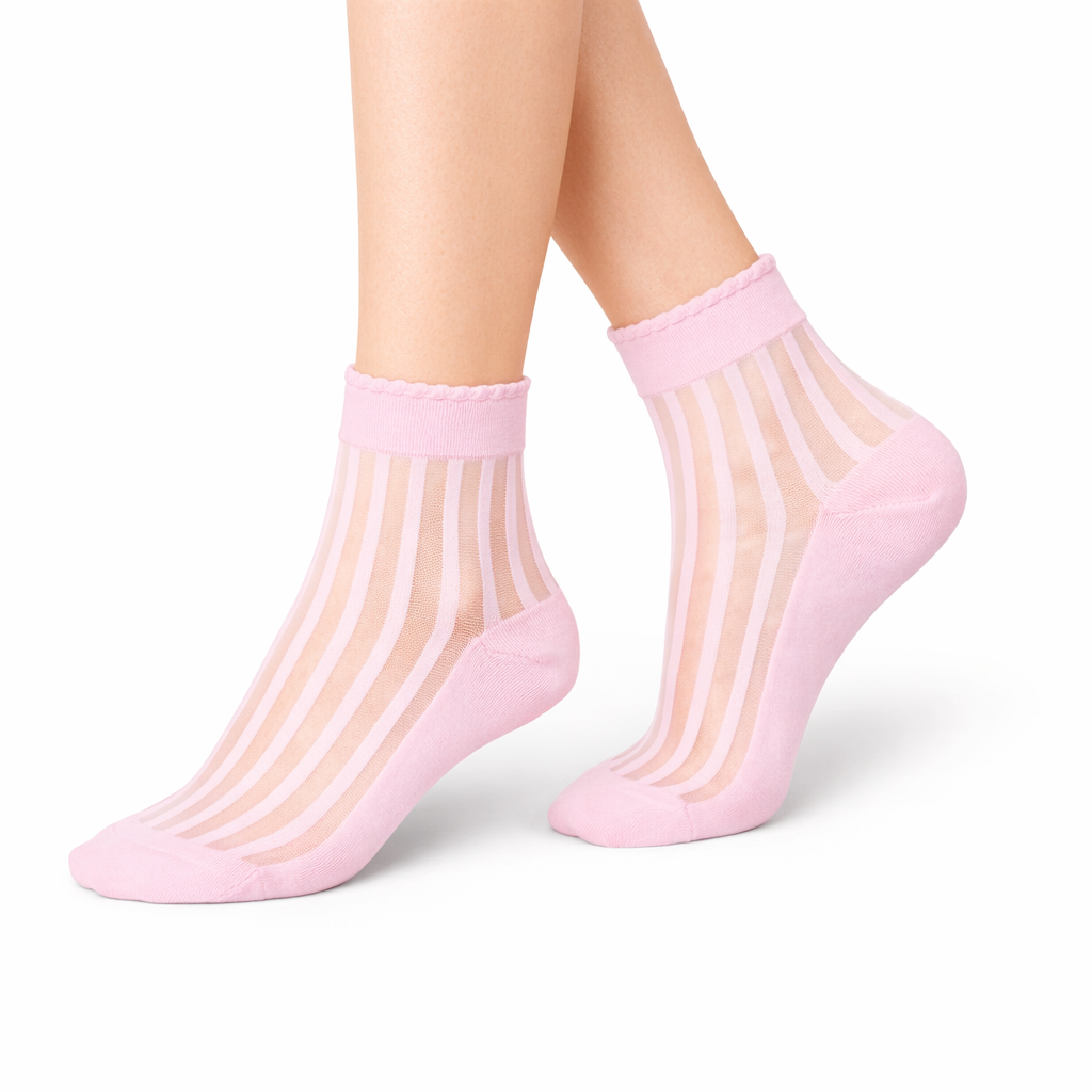 Pack 5 Calcetines Crew Mujer Transparentes Diseño NW Confort Diario